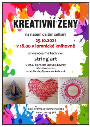 plakát - Kreativní ženy 25.10. v lomnické knihovně