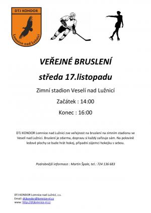plakát - Bruslení ve Veselí s DTJ KONDOR Lomnice nad Lužnicí