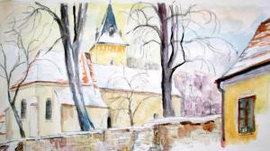 obraz kostel sv. J. Křtitele od A.F.Hanzala