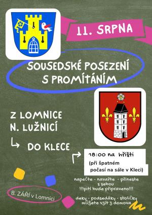 plakát - Sousedské posezení v Kleci - 11. srpna