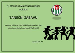 plakát - taneční zábava s TJ TATRAN Lomnice nad Lužnicí