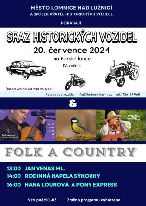 plakát - Sraz historických vozidel s folk a country